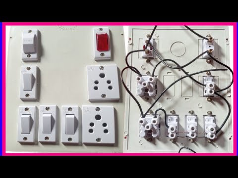 4 switch 2 socket 1 fuse 1 indicator | board ka connection |  बोर्ड वायरिंग कैसे करें | board wiring