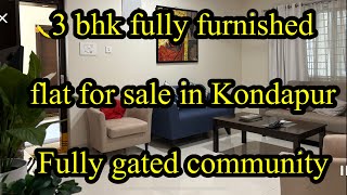 3Bhk[1980]Sft Fully Furniture Flat sale in Kondapur