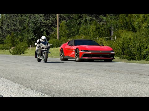 Kawasaki Ninja H2R Supercharged vs Ferrari 12 Cilindri vs Aston Martin Safety Car at Old SPA