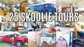 Skoolie TOURS - 25 School Bus Conversions for Tiny Home Inspiration