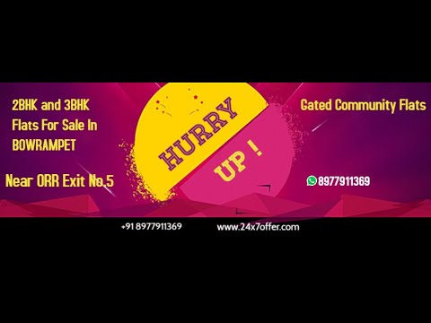 Gated Community 3 BHK Apartments For Sale In Bowrampet--8977911369