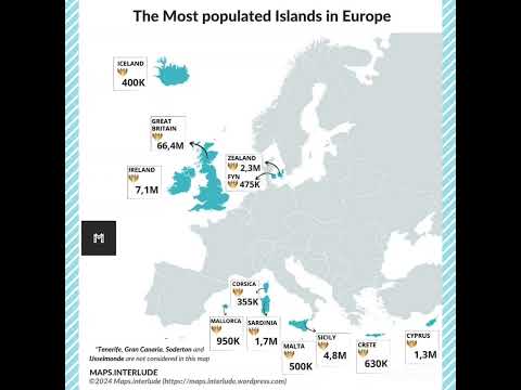 The most populated Islands in Europe! #map #europe #islands #population #youtubeshorts