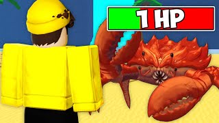 I Beat The CRAB BOSS FIGHT In ONE SHOT.. (The Strongest Battlegrounds)