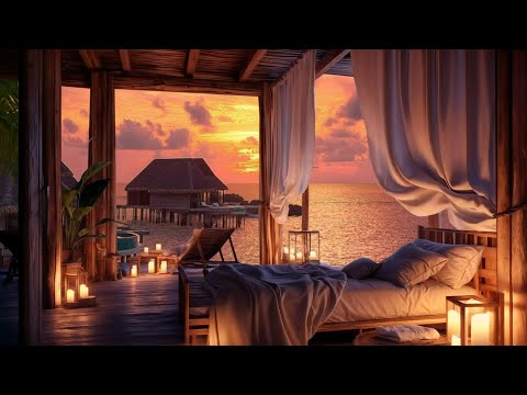 Tropical Tranquility at Golden Hour 🌅 Candlelit Beach Retreat with Calming Ocean Views