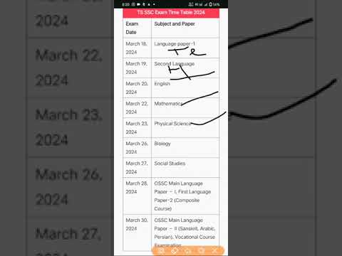 ts ssc time table || 10th class exams time table