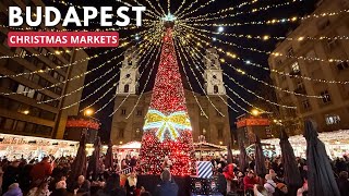 Budapest Christmas Markets Walking Tour 2024 🎄✨ | Advent Basilica & Vörösmarty Square