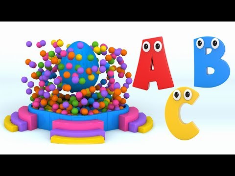 Learn Alphabet with Surprise Eggs and Color Balls for Children