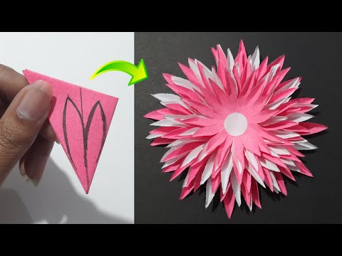 How To Make Paper Flower Easy | Beautiful Paper Flower Making | Easy Paper Flower Craft Idea