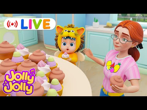 LIVE🔴Muffin man, Five little ducks + More | Jolly Jolly & Cake - Best Kids Songs!