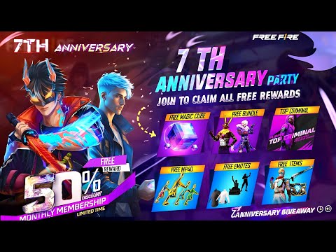 7th Anniversary Free Fire Rewards🤯🥳|Pink Diamond Store Return| Free Fire New Event | Ff New Event