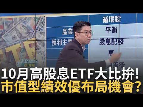 今年市場大多頭! ETF比一比 高息ETF慘淪"績效後段班"? 高股息vs.市值型ETF比一比!今年多頭宜混搭 績效不落後?｜王志郁 主持｜20241008| Catch大錢潮 feat.蔡明翰