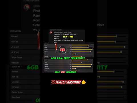 Best sensitivity setting for headshot in free fire||FF setting 2024 6gb ram 😤 #freefire #foryoupage