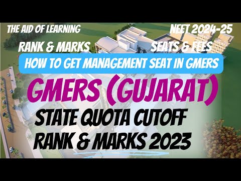 Gujarat|GMERS|SQ Cutoff Marks & Rank 2023|NEET 2024-25