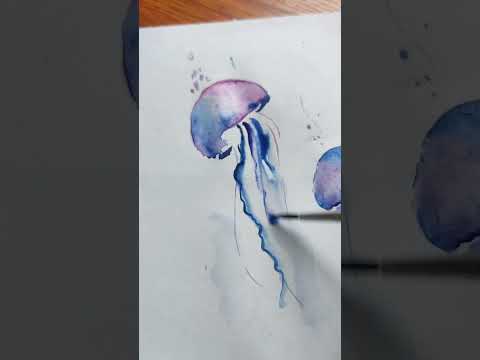 Drawing Jellyfish And Flower #drawing #watercolor #art