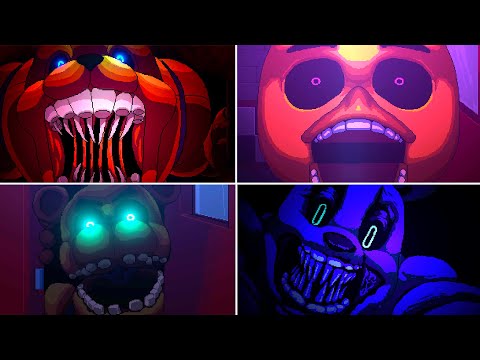 FNAF Into The Pit - All Jumpscares Animation