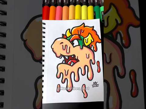 Drawing Bowser From Mario Dripping!! Posca Art!