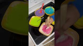 Traditional Birthday Rainbow Pancakes 🌈 #birthdaytradition #rainbowpancakes #funfood