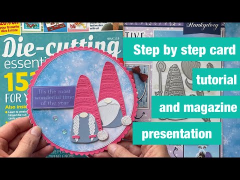 Cute card tutorial and Die-cutting essentials #119 magazine presentation #gnomes #diecutting