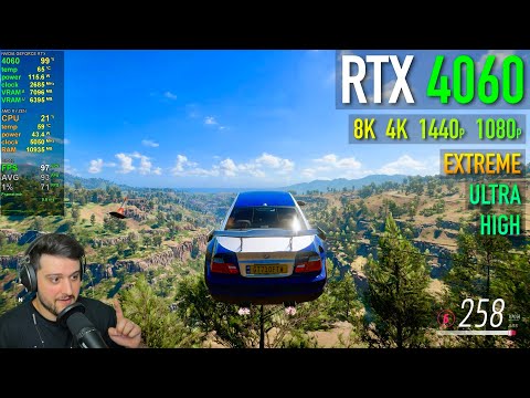 RTX 4060 - Forza Horizon 5 - 1080p, 1440p, 4K, 8K