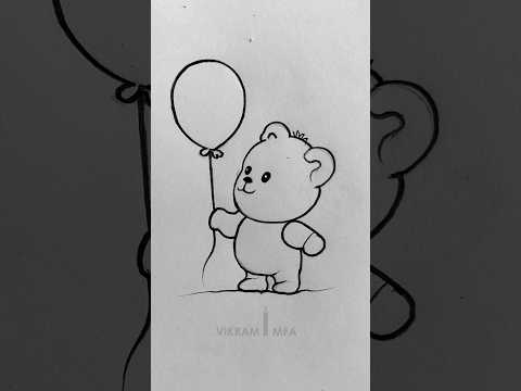 Cute teddy bear  drawing #easy teddy bear drawing#pencil drawing#shortsCute teddy bear