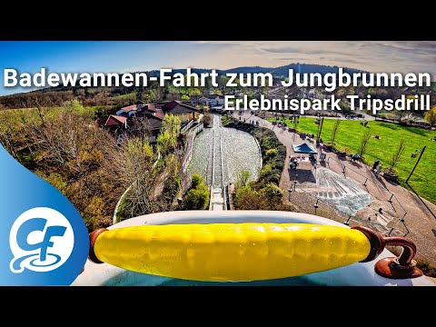 Badewannen-Fahrt zum Jungbrunnen front seat on-ride 5K POV 60fps Erlebnispark Tripsdrill